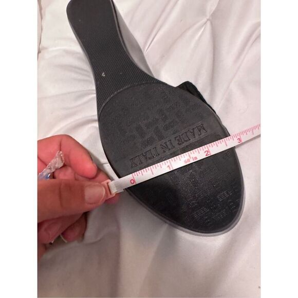 Italian shoemakers (made in Italy) Black platform slide sandals size 7-8 (9” lon - Picture 6 of 13